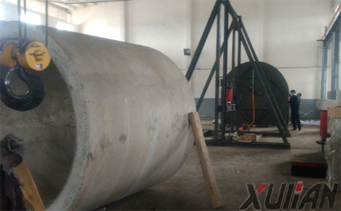 案列展示1200mm混凝土排水管內外壓試驗機現場(chǎng)試